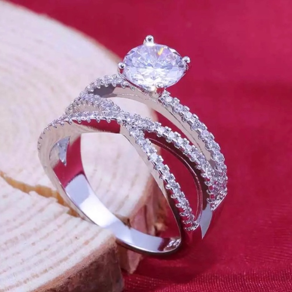 WHITE SAPPHIRE ETERNITY WRAP RING - Picture 3 of 5